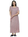 Smarty Pants women's cotton peach color floral print maxi night dress. (SMND-810A)